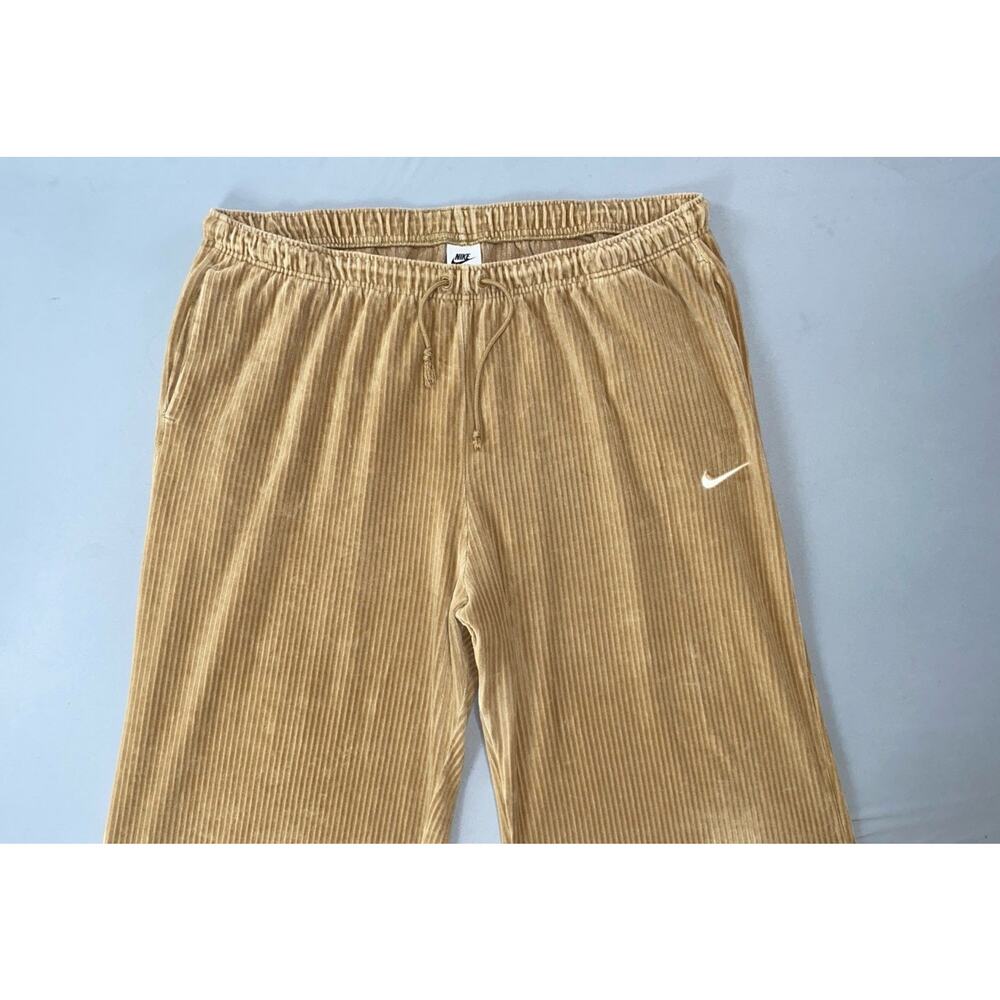Nike Corduroy Track Pants in Tan with White Swoosh